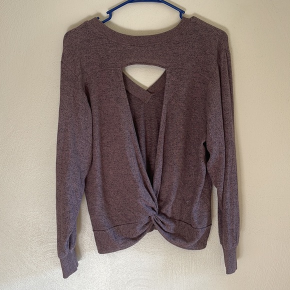 White crow cropped open back sweater, Size small - Picture 2 of 3